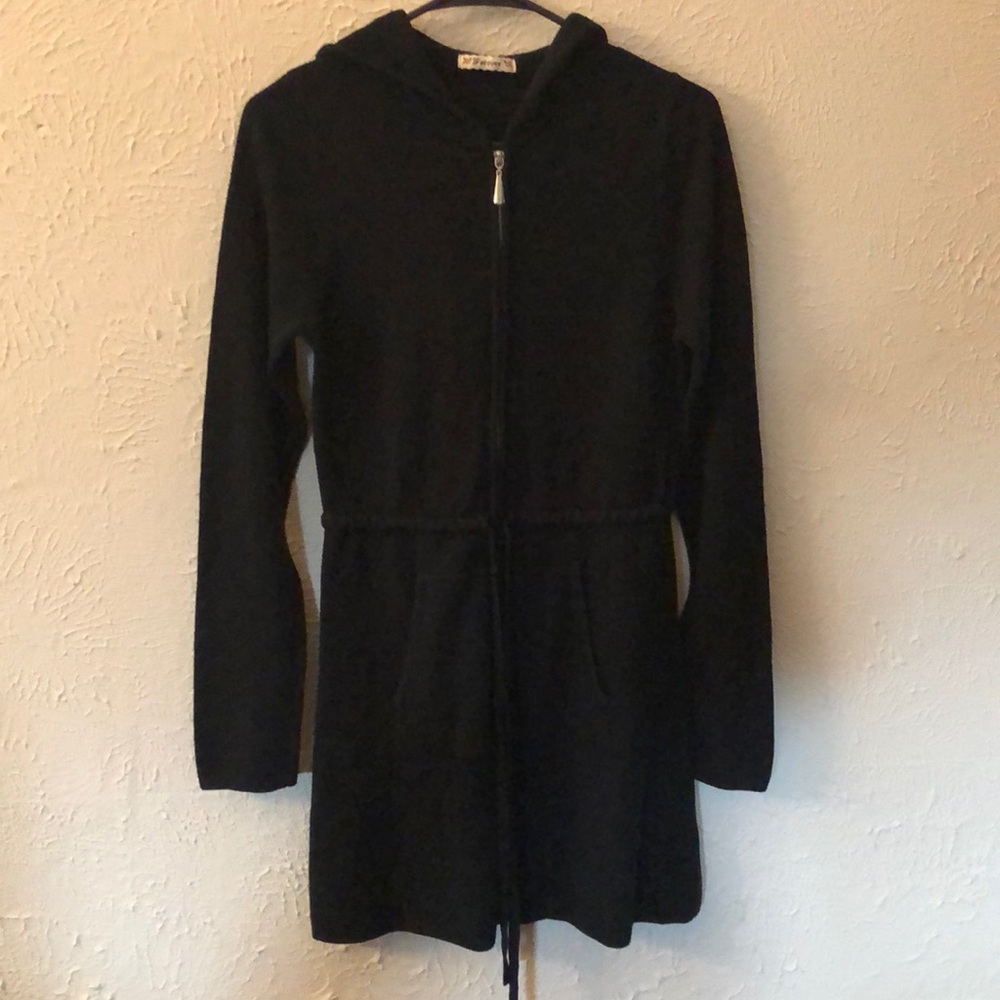 Black hooded minidress